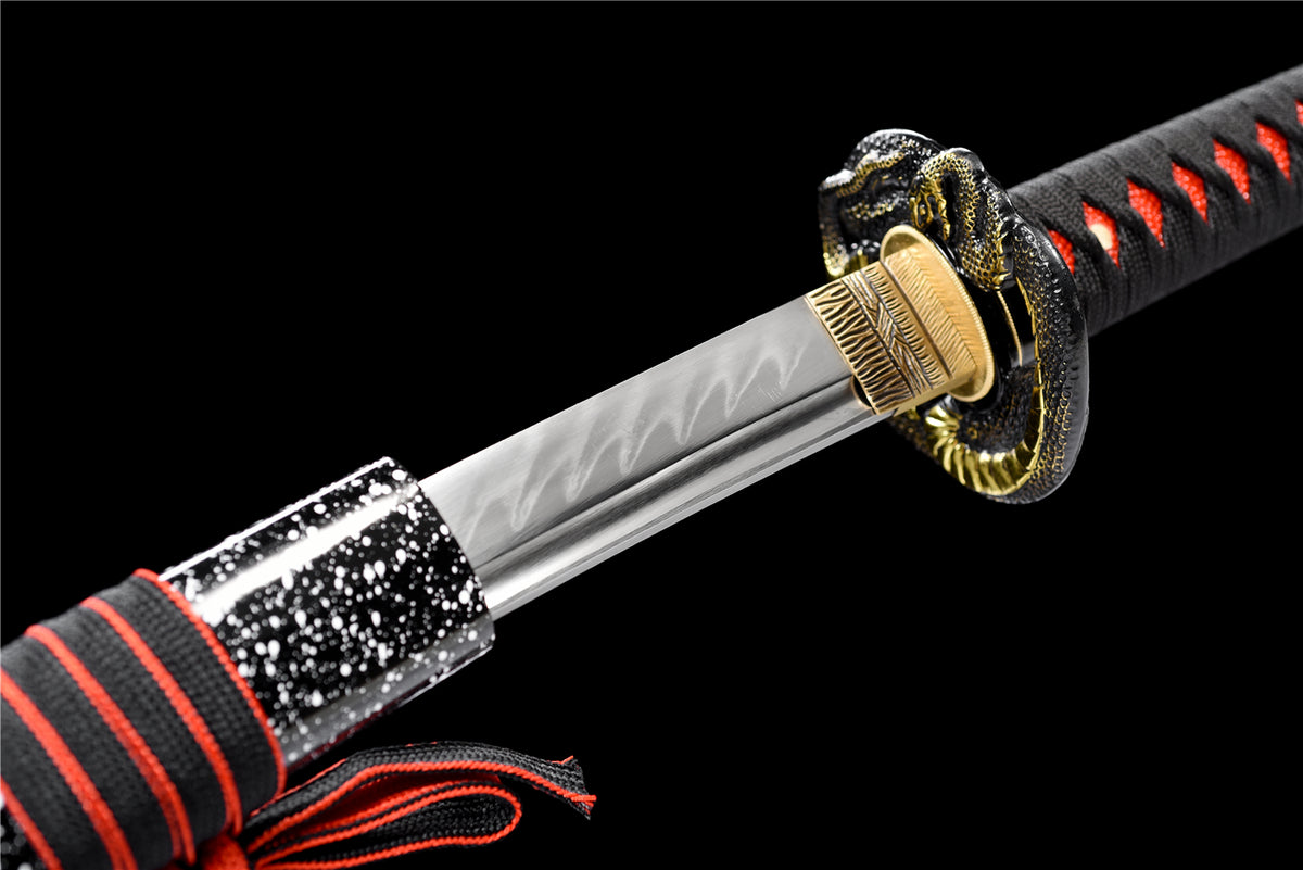 T10 Steel Clay Tempered With Hamon Handmade Fire Python Katana Sword R ...
