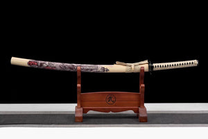 Dragon Katana,Black Blade Katana,Japanese Samurai Sword,Real Handmade Katana,High performance spring steel