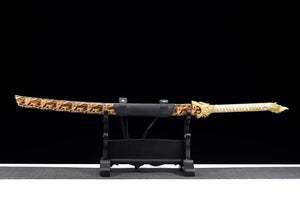 Golden Flame Wolf Sword,Handicrafts,Chinese Saber,Real Sword,Handmade Chinese Sword,High manganese steel,Longquan sword