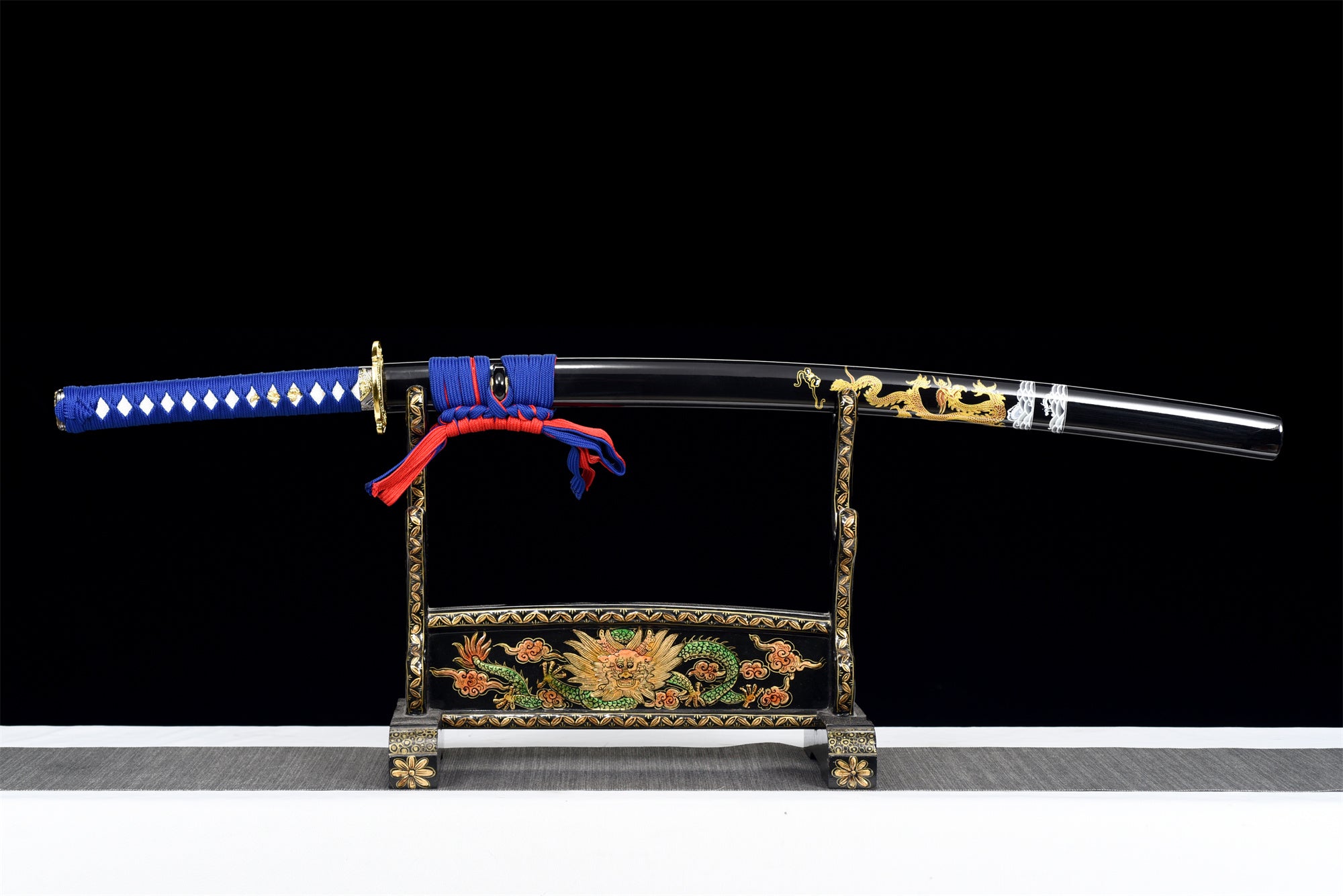 Water Dragon King Katana,Baked Blue Blade,Japanese Samurai Sword,Real Handmade Katana,High Manganese Steel