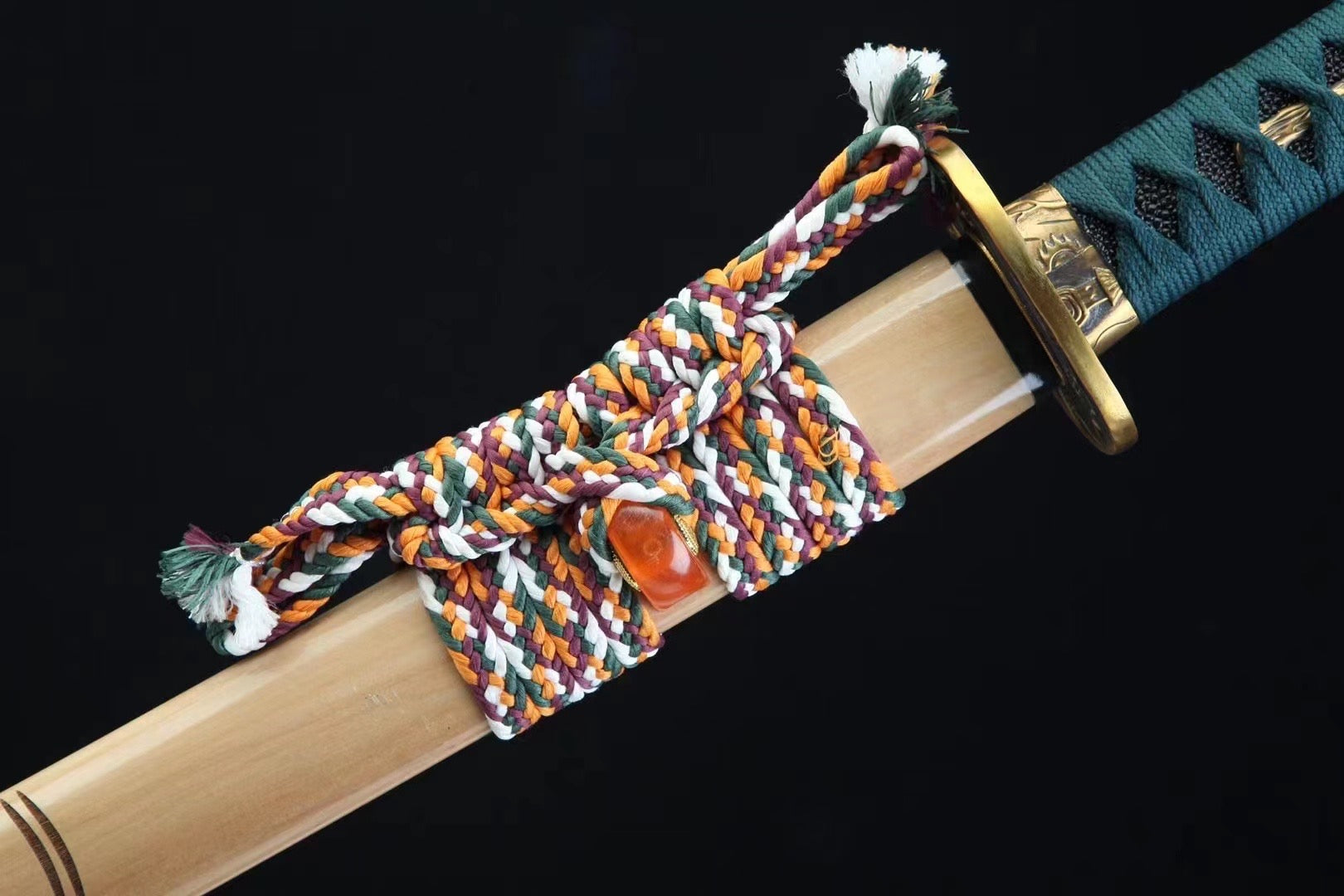 T10 High Carbon Steel Clay Tempered With Hamon Sword Yellow Dragon Katana Sword,Real Handmade Japanese Samurai Sword Full Tang