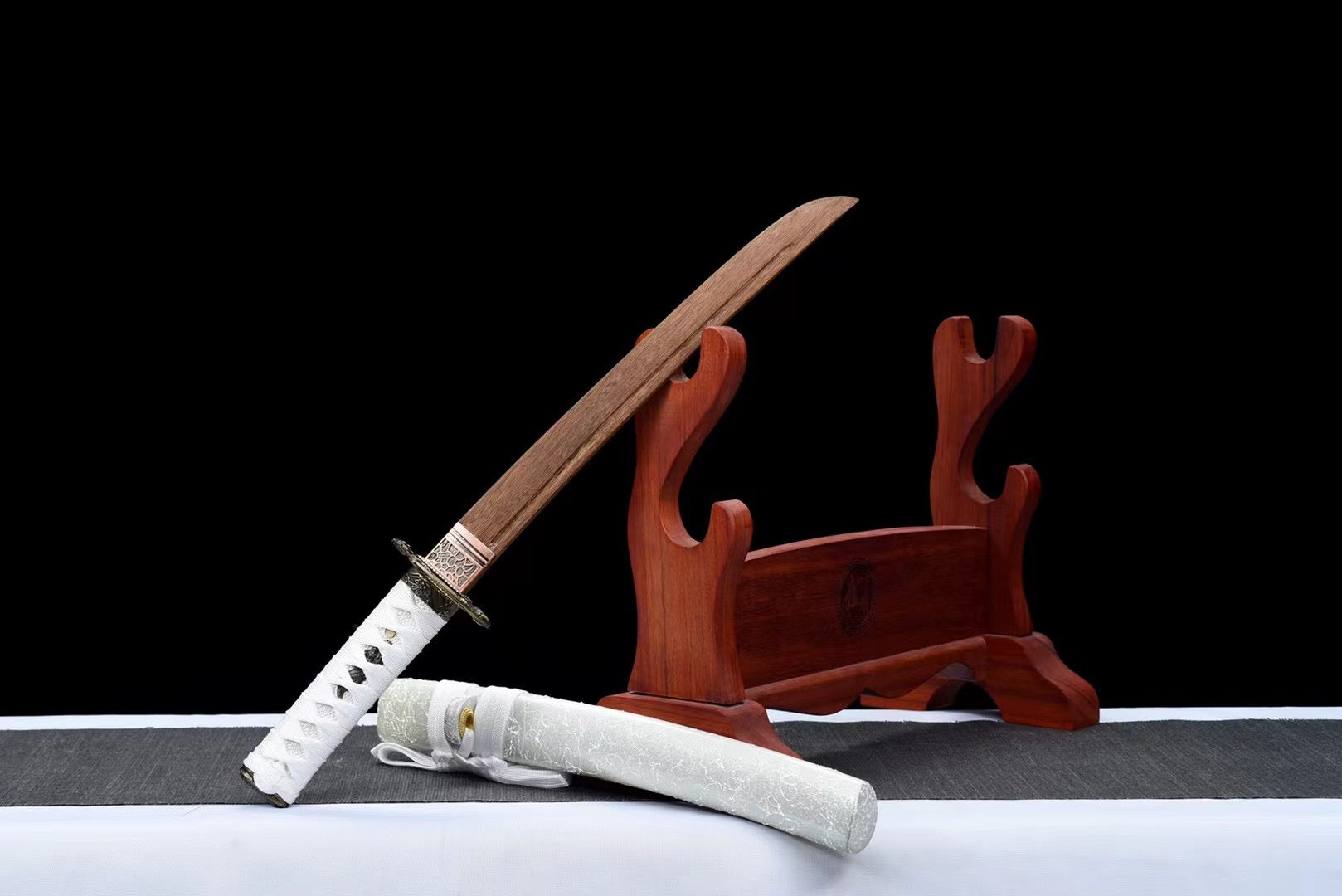 White Wooden Tanto Sword,Japanese Samurai Wooden Sword,Handmade wooden sword