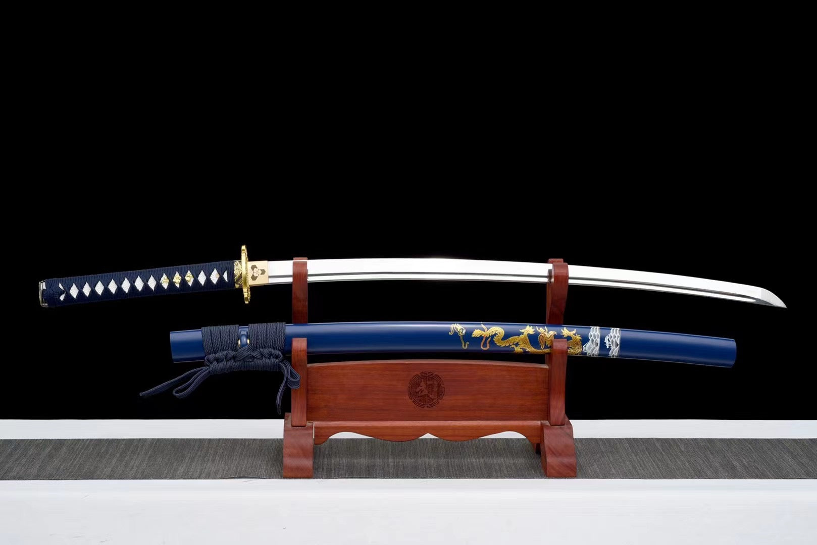 Water Dragon Katana Set, Katana and Tanto Sword,Japanese Samurai Sword,Real Katana,Handmade sword, High manganese steel