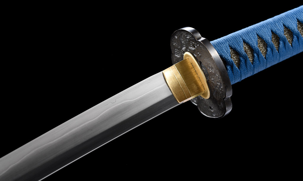 Sanmai Blade Sword Handmade Black Katana Sword Real Japanese Samurai S ...