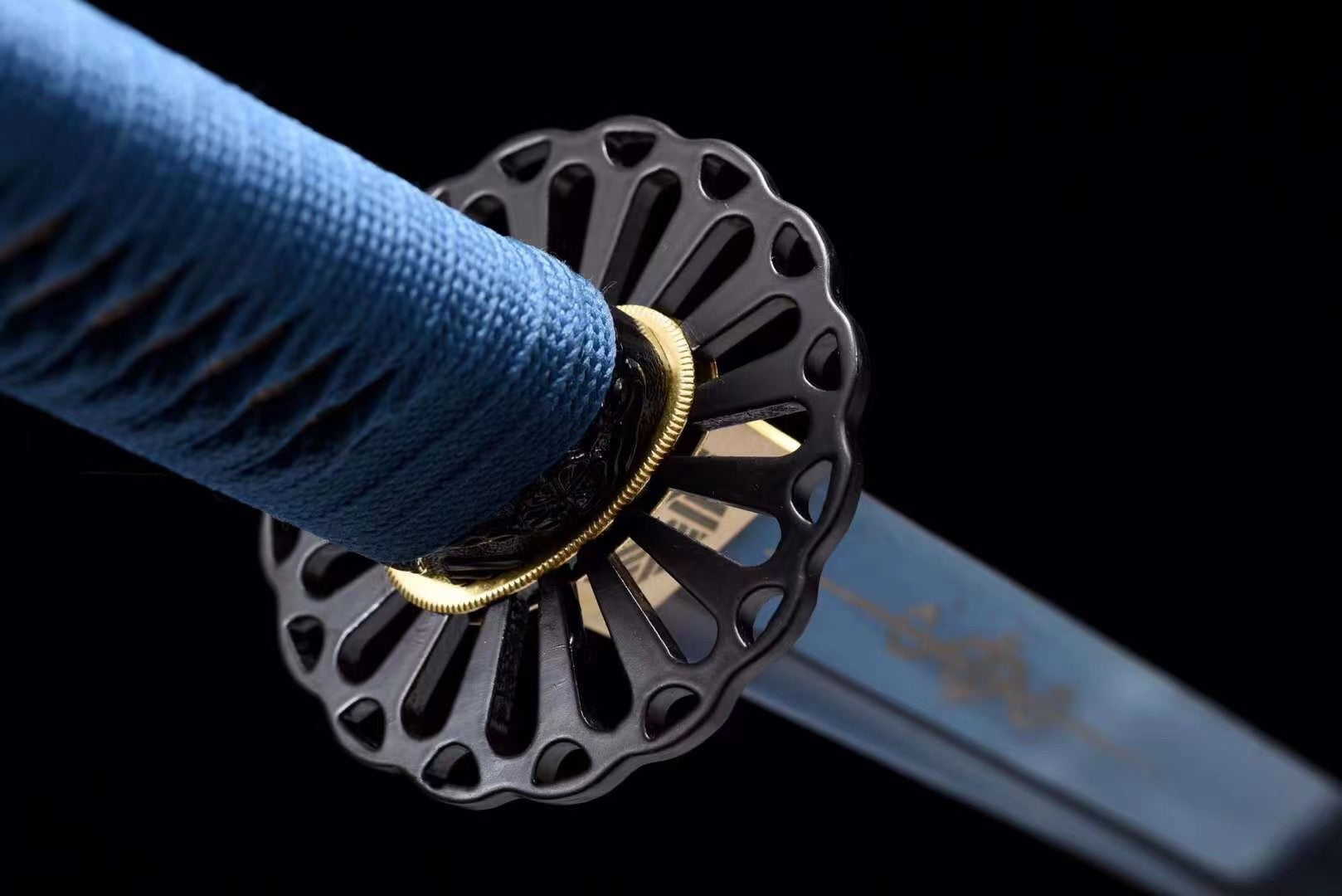 High Manganese Steel Blue Sasaki Katana Sword,Real Handmade Japanese Samurai Sword Full Tang