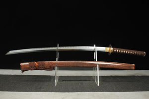 Folding Pattern Steel Clay Tempered With Hamon Wild Wolf Katana Sword Handmade Japanese Samurai Sword Full Tang