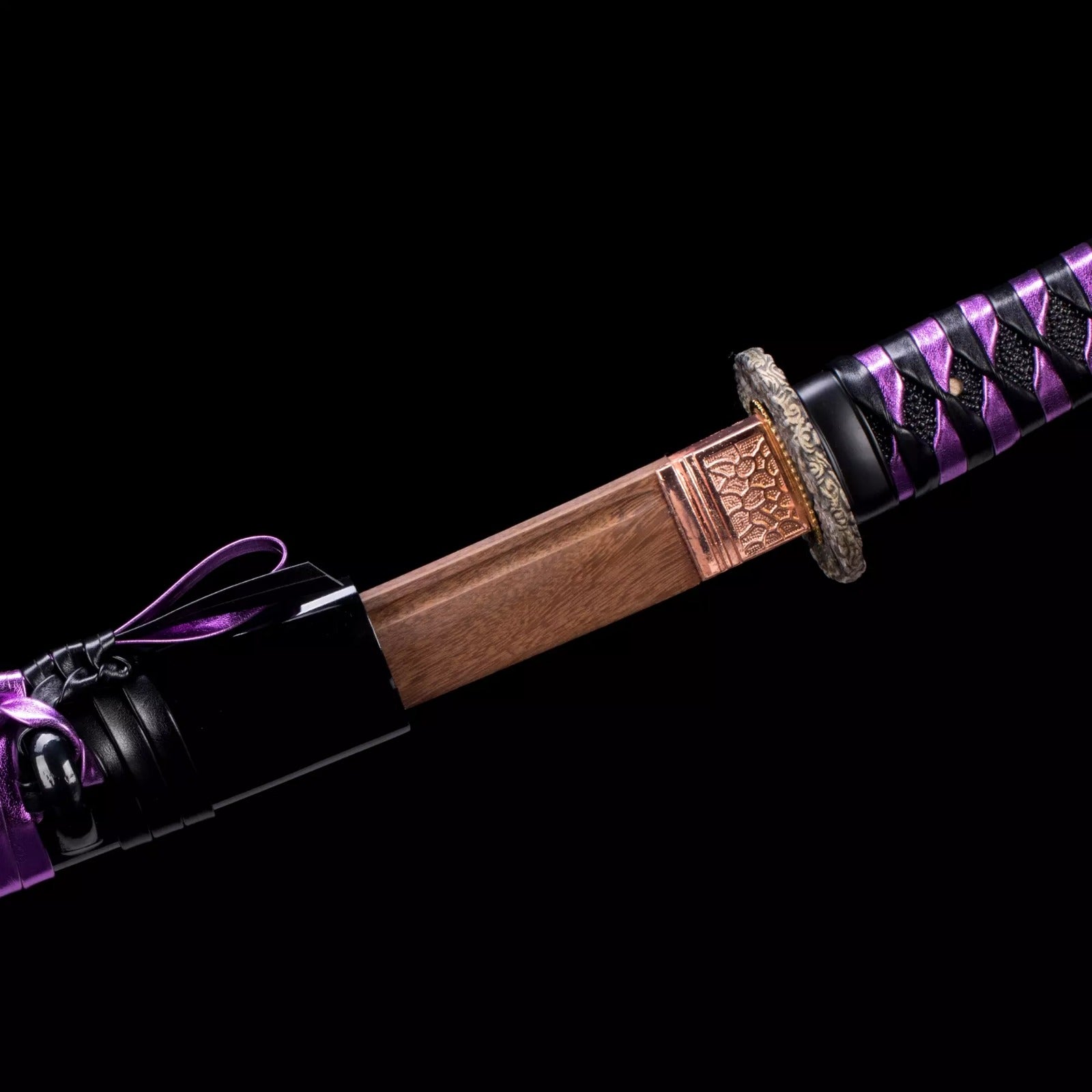 Purple Bokken Wooden Wakizashi Katana,Japanese Samurai Sword,Handmade Wooden Sword,Rosewood blade