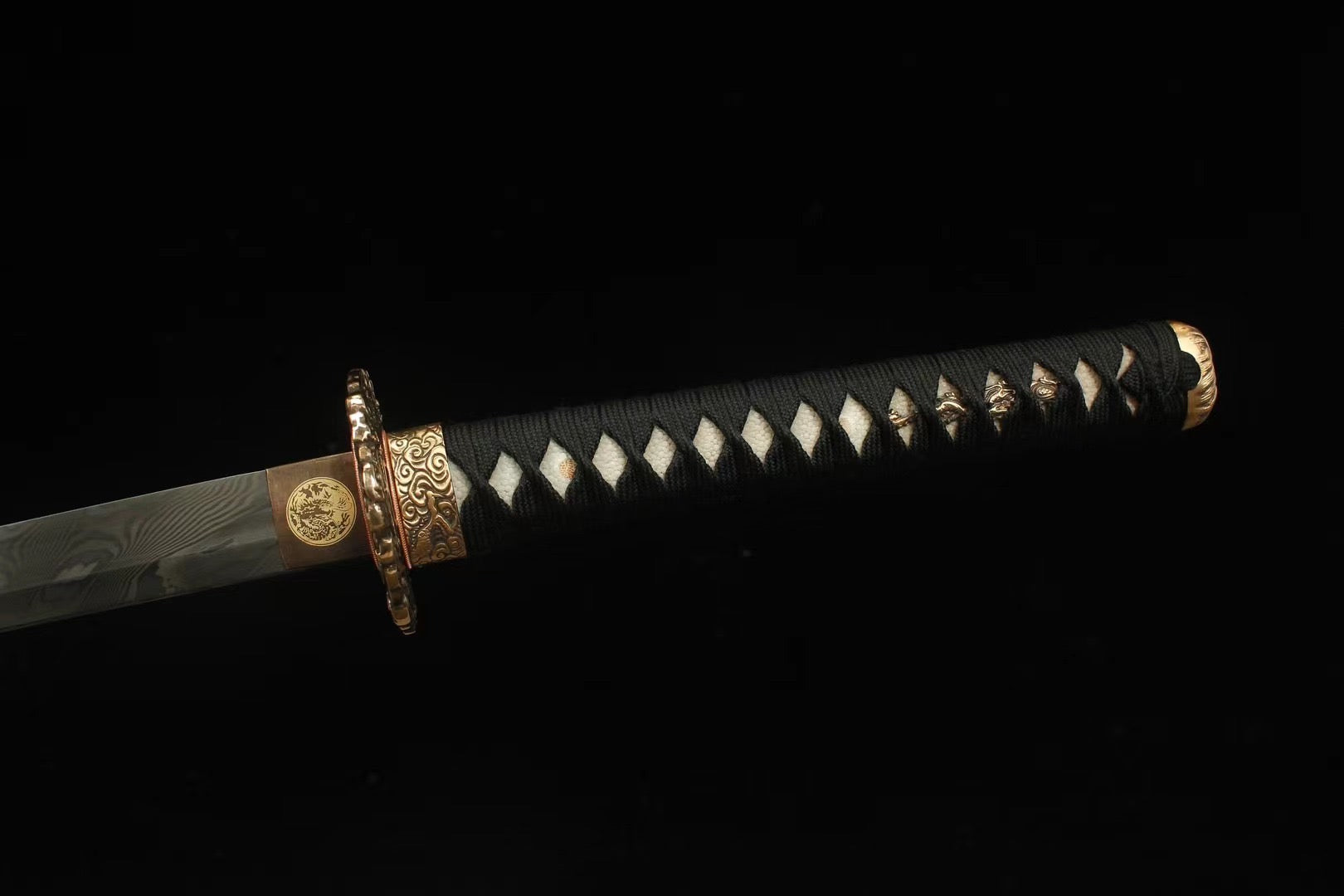 Damascus Steel Sword Demon Dragon Katana Sword,Real Handmade Japanese Samurai Sword Full Tang