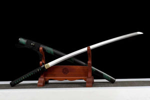 Emerald Katana Sword,Real Handmade Japanese Samurai Sword High Manganese Steel Full Tang