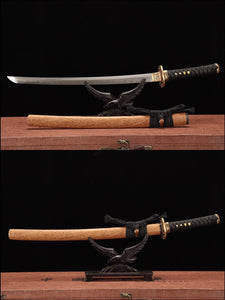Rosewood Katana Set, Katana, Wakizashi, and Tanto Sword,Japanese Samurai Sword,Real Katana,Handmade sword,high-performance folded patterned steel with hamon