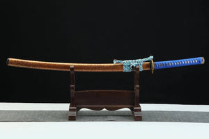 T10 High Carbon Steel Clay Tempered With Hamon Chrysanthemum Katana Sword,Real Handmade Japanese Samurai Sword Full Tang