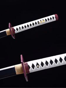 Anime Sword,Roasted Blue Blade,Giyu Tomioka Anime Cosplay,Japanese Samurai Sword,Real Handmade anime Katana,High-carbon steel