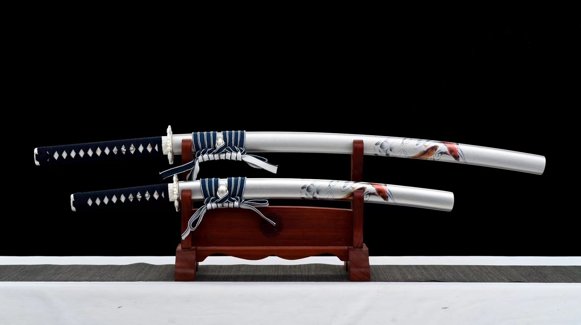 Koi Carp Katana Set, Katana, and Wakizashi Sword,Japanese Samurai Sword,Real Katana,Handmade sword,T10 Steel Clay Tempered With Hamon
