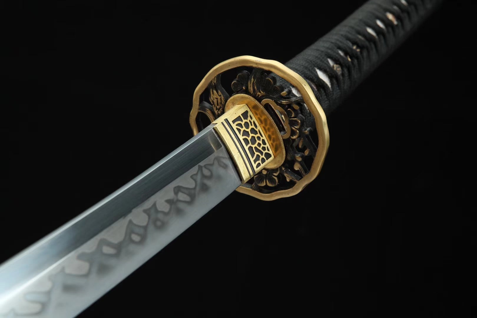 T10 High Carbon Steel Clay Tempered With Hamon Yellow Rock Katana Sword,Real Handmade Japanese Samurai Sword Full Tang