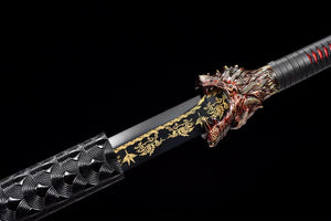 Red Blood Wolf Sword,Tang-Horizontal Knife,Real Tang Sword,Handmade Chinese Sword,High manganese steel