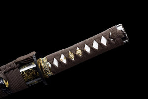 Black Wooden Tanto Sword,Japanese Samurai Wooden Sword,Handmade wooden sword