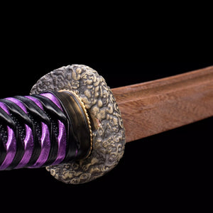 Purple Bokken Wooden Wakizashi Katana,Japanese Samurai Sword,Handmade Wooden Sword,Rosewood blade