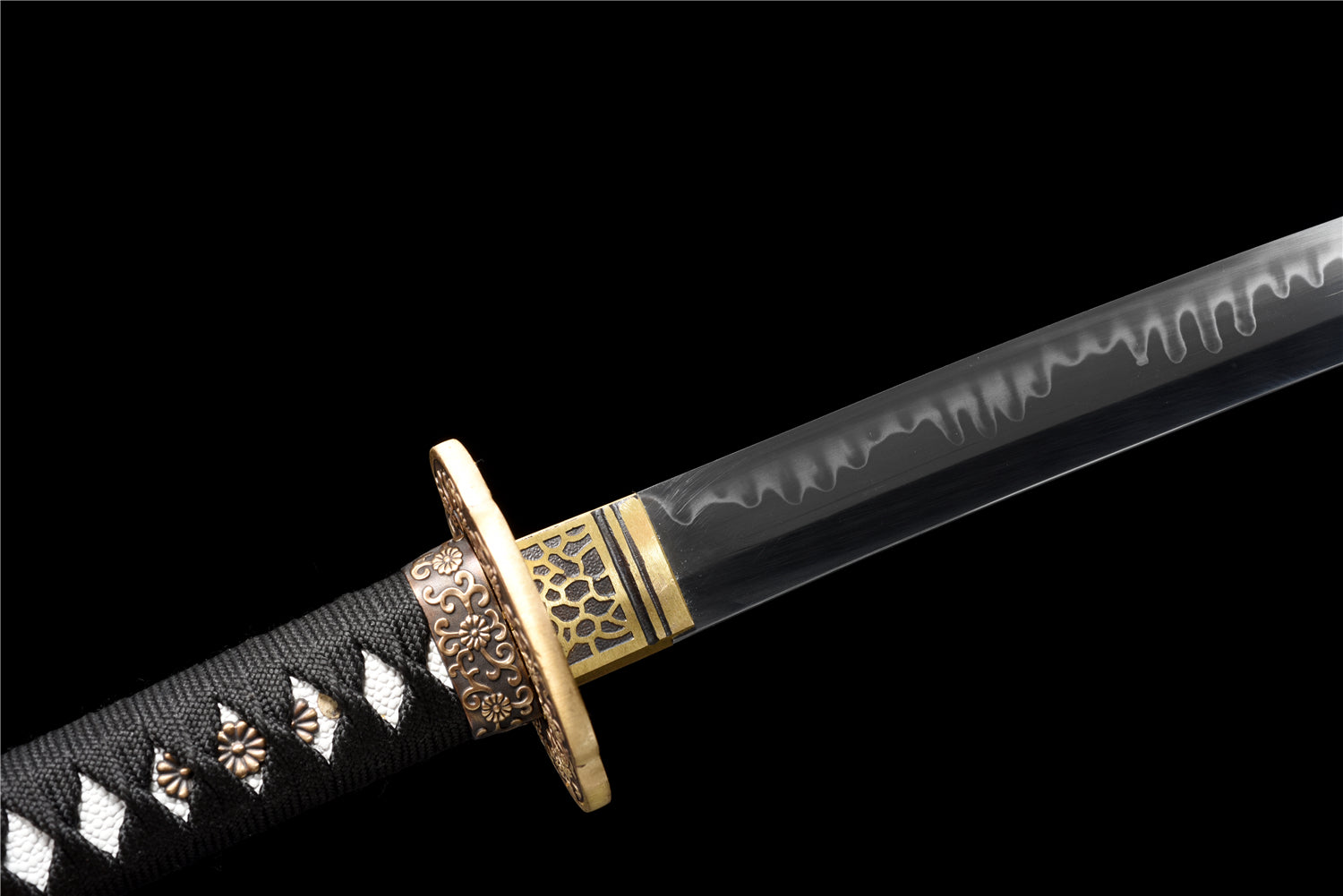 T10 Steel Clay Tempered With Hamon Handmade Autumn Flowers Katana Sword Real Japanese Samurai Sword Full Tang