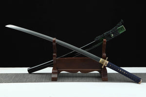 Damascus Steel Supreme Green Python Katana Sword,Real Handmade Japanese Samurai Sword Full Tang