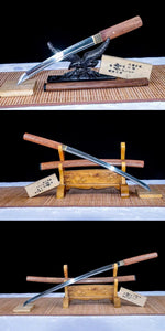 Rosewood T10 Steel Katana Set, Katana, Wakizashi, and Tanto Sword,Japanese Samurai Sword,Real Katana,Handmade sword,T10 Steel Clay Tempered With Hamon