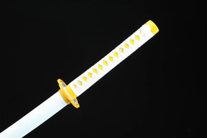 Anime Sword,Agatsuma Zenitsu Anime Cosplay,Japanese Samurai Sword,Real Handmade Anime Katana,High-carbon steel