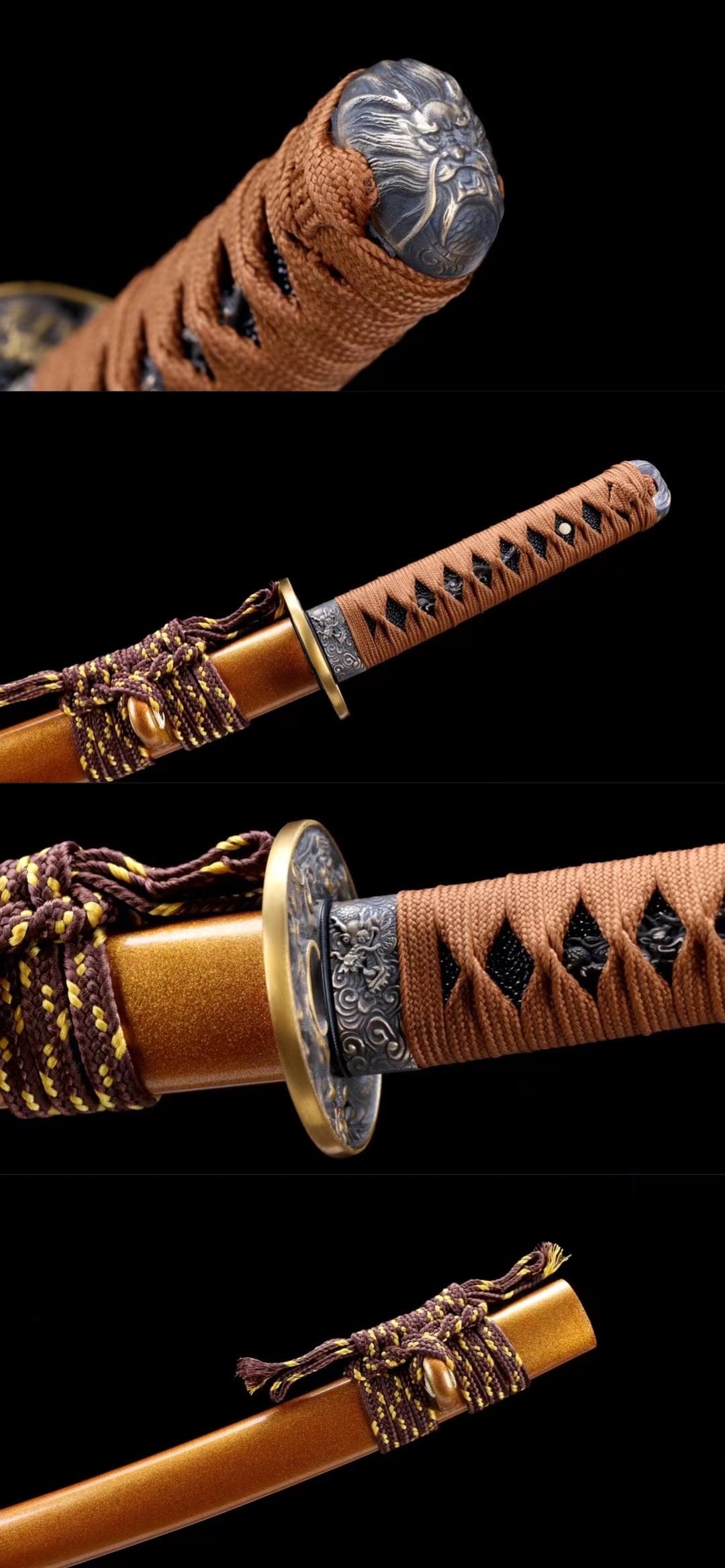 Jun Yi Katana Set, Katana, Wakizashi, and Tanto Sword,Japanese Samurai Sword,Real Katana,Handmade sword,T10 Steel Clay Tempered With Hamon