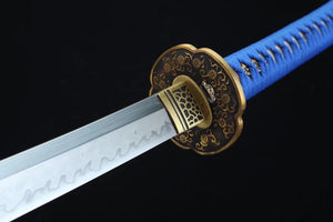 T10 High Carbon Steel Clay Tempered With Hamon Chrysanthemum Katana Sword,Real Handmade Japanese Samurai Sword Full Tang