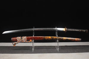 T10 High Carbon Steel Clay Tempered With Hamon Handmade Katana Sword With japan scabbard Real Japanese Samurai Sword Full Tang