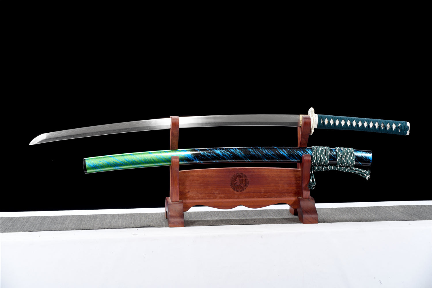 Damascus Steel Clay Tempered With Hamon Real Shadow Katana Sword Handmade Japanese Samurai Sword Full Tang