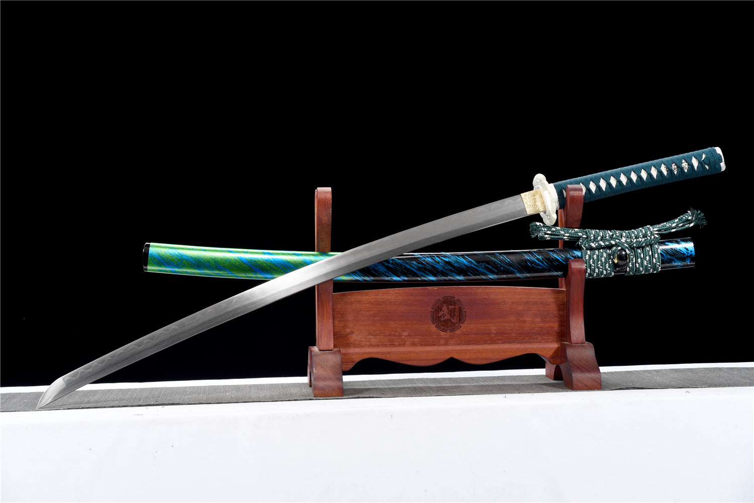 Damascus Steel Clay Tempered With Hamon Real Shadow Katana Sword Handmade Japanese Samurai Sword Full Tang