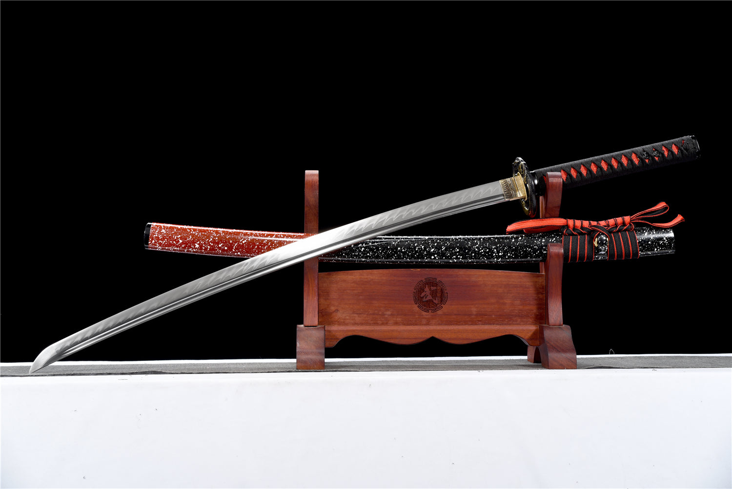 T10 Steel Clay Tempered With Hamon Handmade Fire Python Katana Sword Real Japanese Samurai Sword Full Tang