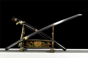Black Katana,Kill Bill,Real Japanese Samurai Sword,Handmade Razor Sharp Katana Swords,Full Tang