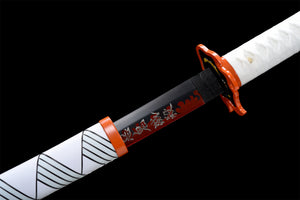 Demon Slayer Samurai-Schwert, Rengoku Kyoujurou, Anime Katana, Teufelstötungen, Hochmanganstahl, Longquan-Schwert