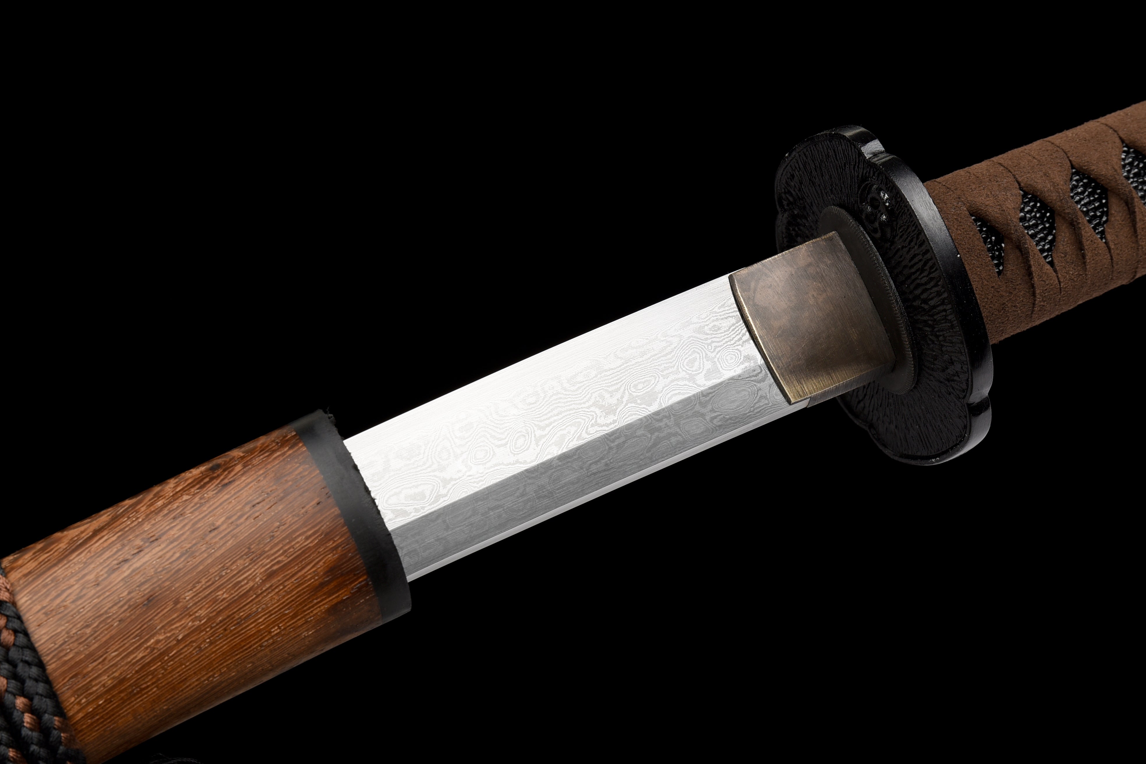Damascus Steel Handmade Rosewood Sheath Katana Sword Real Japanese Samurai Sword Full Tang