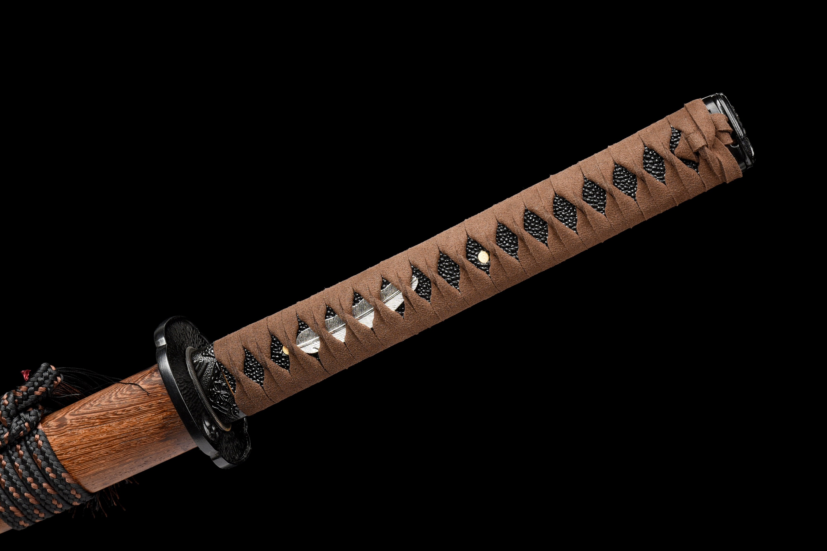 Damascus Steel Handmade Rosewood Sheath Katana Sword Real Japanese Samurai Sword Full Tang