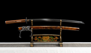 Black Waves Katana Japanese Samurai Sword Real Handmade Katana Sword High Manganese Steel Blade Full Tang