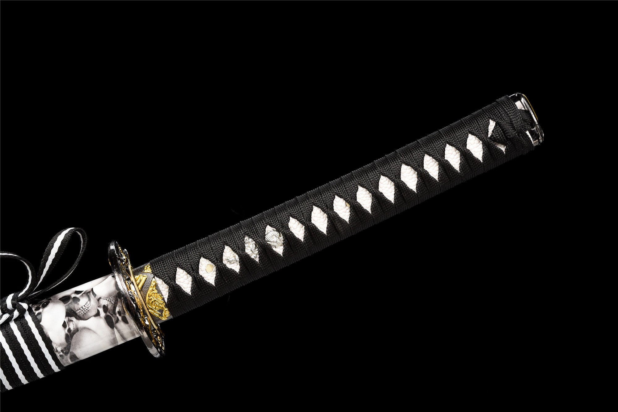 Handmade Black Blade Katana Sword -Hyakkiyakou Real Japanese Samurai Sword 1060 High Carbon Steel Full Tang