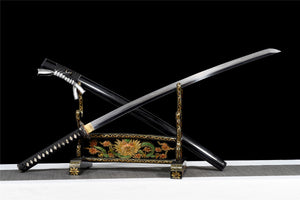 Sanmai Blade Sword Handmade Golden Wave Katana Sword Real Japanese Samurai Sword Full Tang