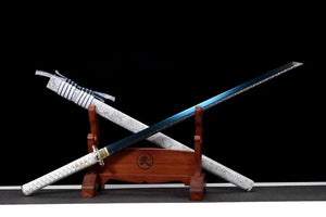 Silver Flower Ninjato Katana,Handmade Japanese Samurai Sword,Real Ninjato Sword,High manganese steel,Full Tang