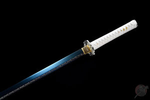 Silver Flower Ninjato Katana,Handmade Japanese Samurai Sword,Real Ninjato Sword,High manganese steel,Full Tang