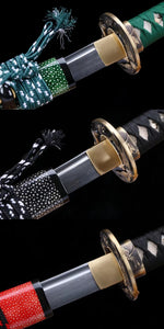 Dragonfly Katana Set, Katana, Wakizashi, and Tanto Sword,Japanese Samurai Sword,Real Katana,Handmade sword, Folded patterned steel