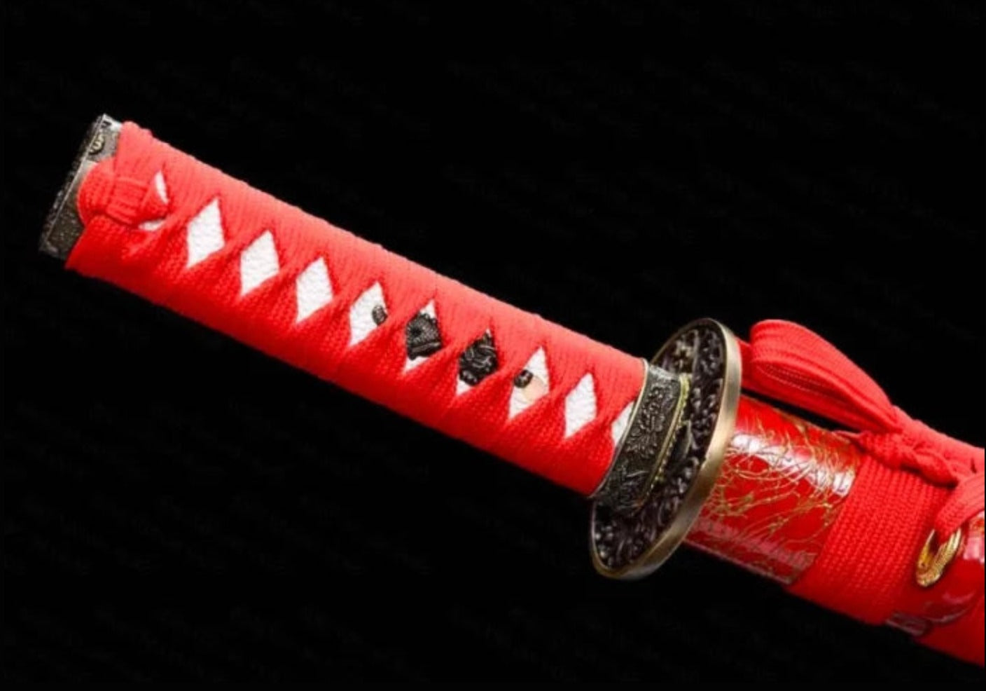 Red Wooden Tanto Sword,Japanese Samurai Wooden Sword,Handmade wooden sword