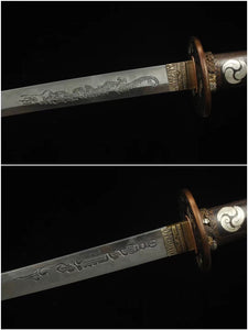 Spring Palace Tachi Sword,Japanese Samurai Sword,Real Tachi Katana,Handmade sword,Clay tempered T-10 steel with hamon