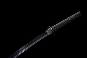 T10 Steel Clay Tempered With Hamon Handmade Black And Purple Katana Sword Real Japanese Samurai Sword Full Tang