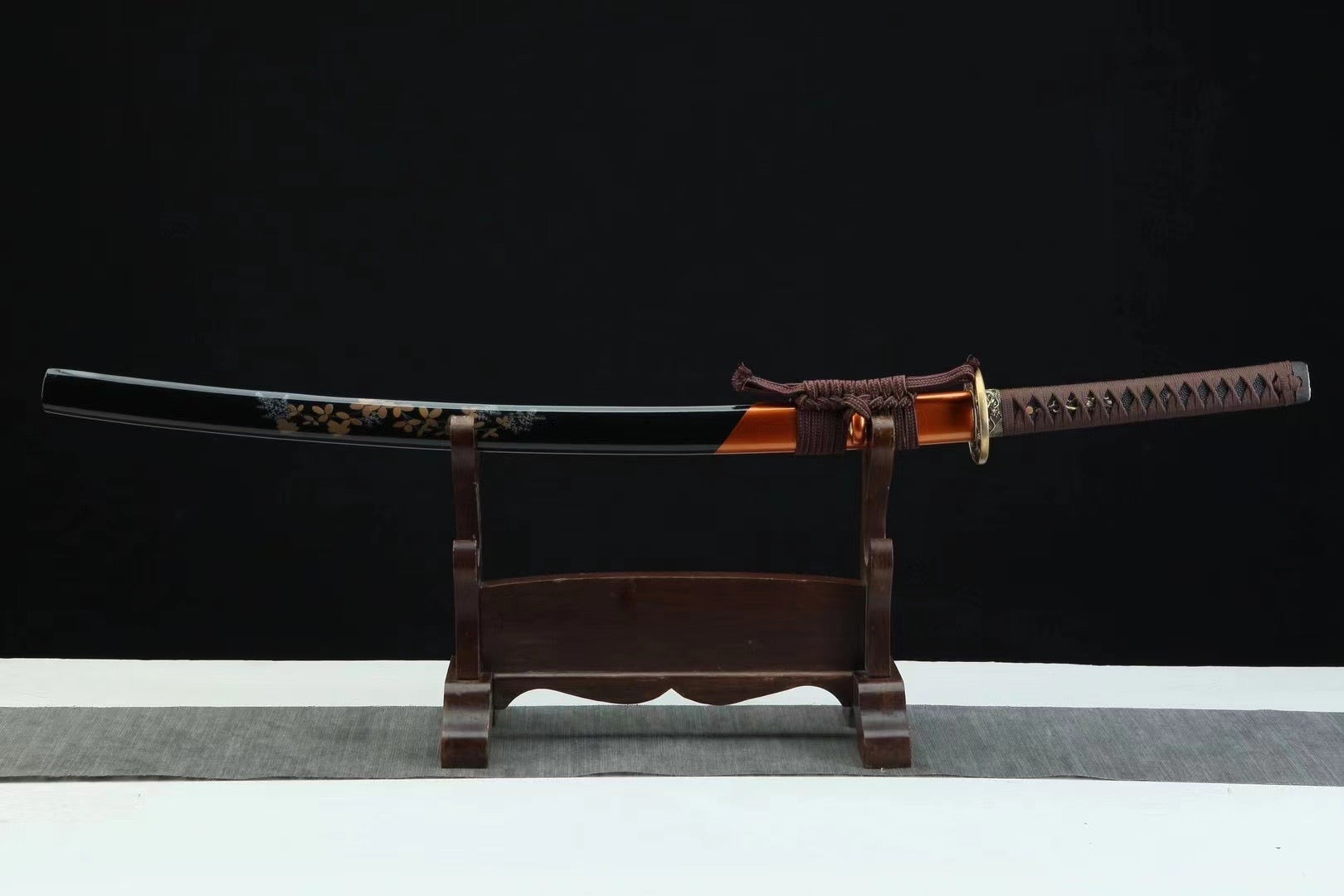 Damascus Steel Sword Falling Flower Katana Sword,Real Handmade Japanese Samurai Sword Full Tang