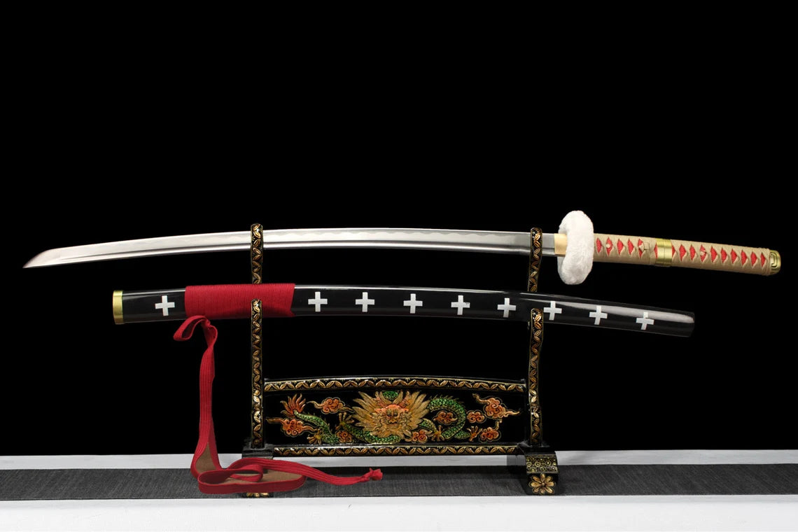 Kikoku,Trafalgar Laws Katana,Einteilig,Japanisches Samurai-Schwert,Hochmanganstahl,Longquan-Schwert