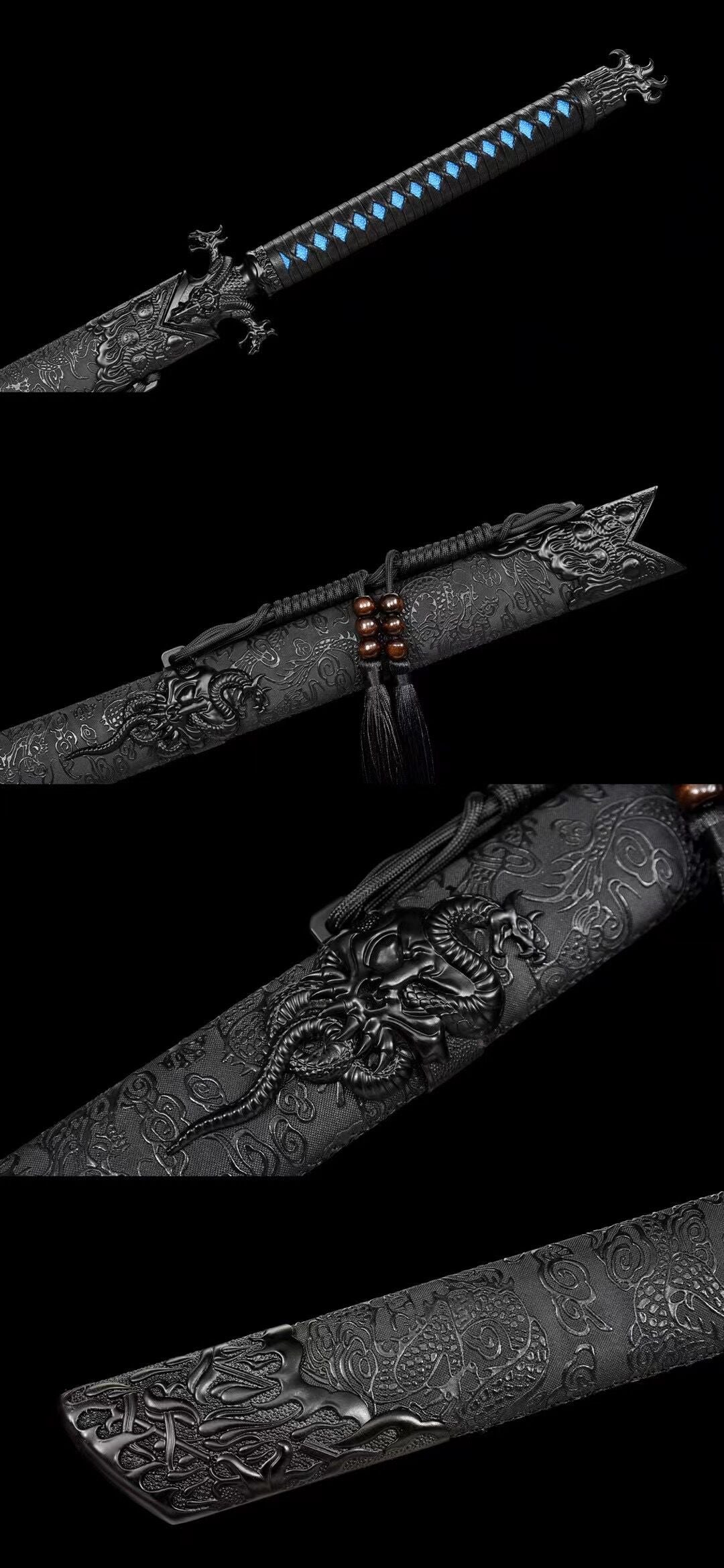 Demon Dragon Chinse Sword, Tang-Horizontal-Messer, Hochmanganstahl, Longquan-Schwert
