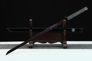 Magic Blade,Roasted Purple Blade,Thousand shard demon dagger,Handmade Chinese Sword,Tang-Horizontal Sword, High performance manganese steel, Longquan sword