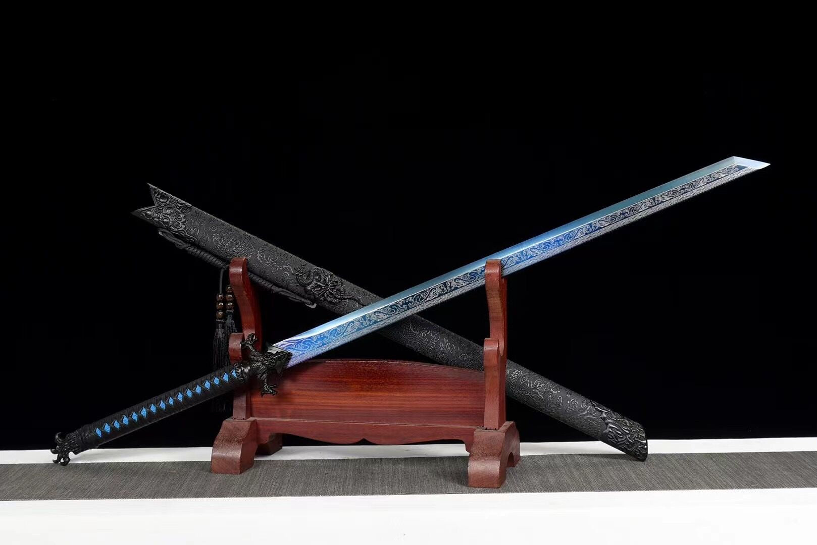 Demon Dragon Chinse Sword,Tang-Horizontal knife, High manganese steel, Longquan sword