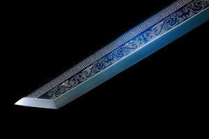 Demon Dragon Chinse Sword, Tang-Horizontal-Messer, Hochmanganstahl, Longquan-Schwert